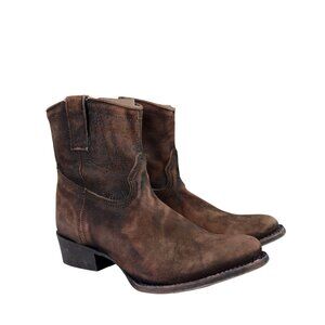 Corral Cowboy Bootie With Zipper Womens Size 9 M Chocolate-Tan Lamb Abstract NEW